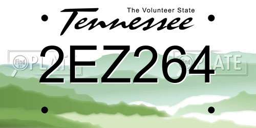 2EZ264 Tennessee License Plate