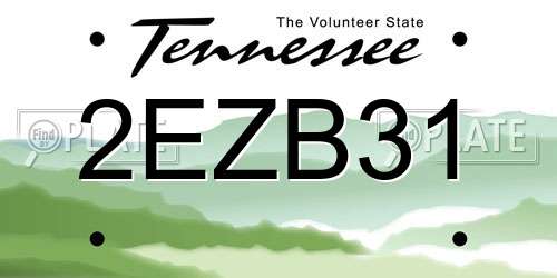 2EZB31 Tennessee License Plate