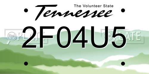 2F04U5 Tennessee License Plate
