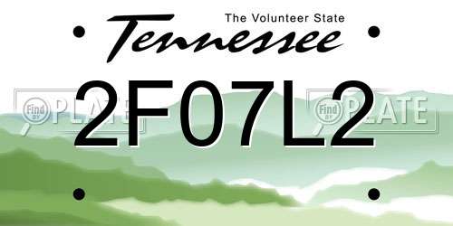 2F07L2 Tennessee License Plate