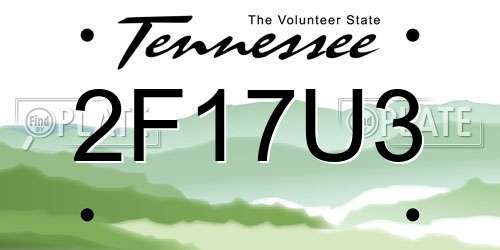 2F17U3 Tennessee License Plate
