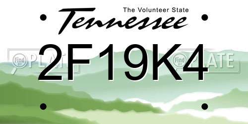 2F19K4 Tennessee License Plate