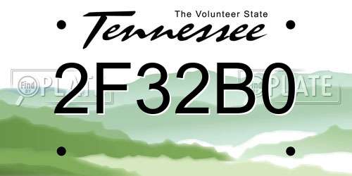 2F32B0 Tennessee License Plate
