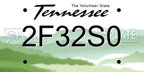 2F32S0 Tennessee License Plate