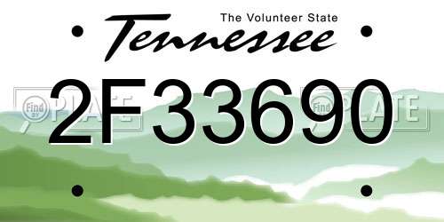 2F33690 Tennessee License Plate