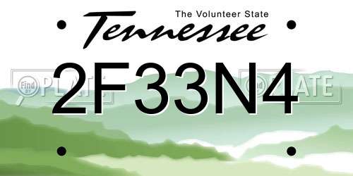 2F33N4 Tennessee License Plate