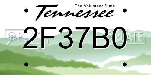 2F37B0 Tennessee License Plate