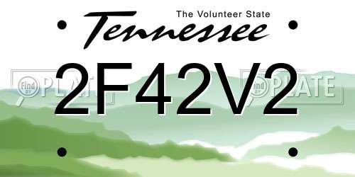2F42V2 Tennessee License Plate