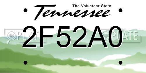 2F52A0 Tennessee License Plate