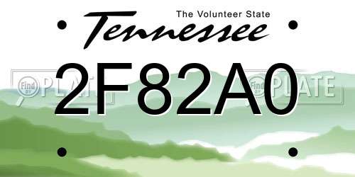 2F82A0 Tennessee License Plate