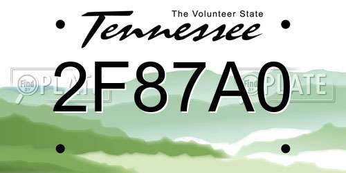 2F87A0 Tennessee License Plate