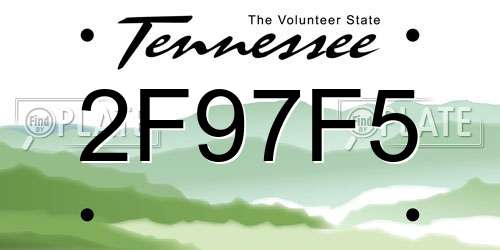 2F97F5 Tennessee License Plate