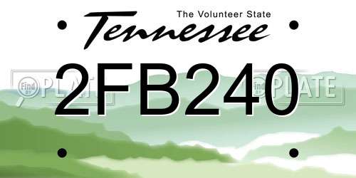 2FB240 Tennessee License Plate