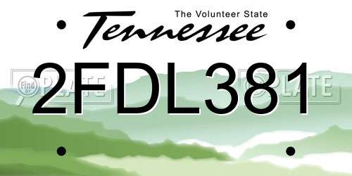 2FDL381 Tennessee License Plate