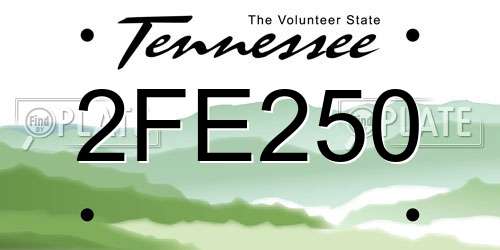 2FE250 Tennessee License Plate