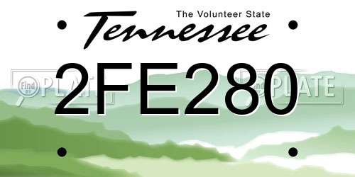 2FE280 Tennessee License Plate