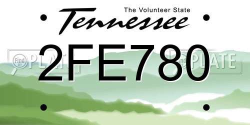 2FE780 Tennessee License Plate