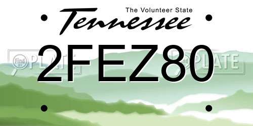 2FEZ80 Tennessee License Plate