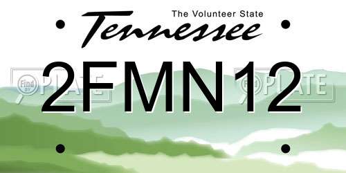 2FMN12 Tennessee License Plate