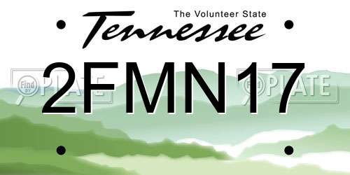 2FMN17 Tennessee License Plate