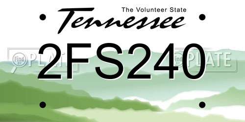 2FS240 Tennessee License Plate