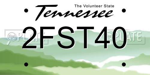 2FST40 Tennessee License Plate