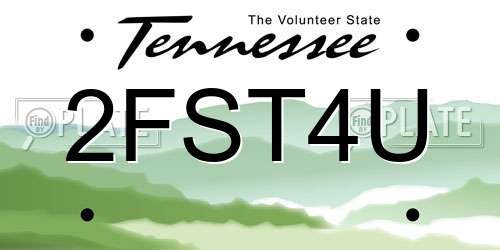 2FST4U Tennessee License Plate