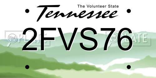 2FVS76 Tennessee License Plate