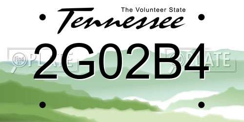 2G02B4 Tennessee License Plate