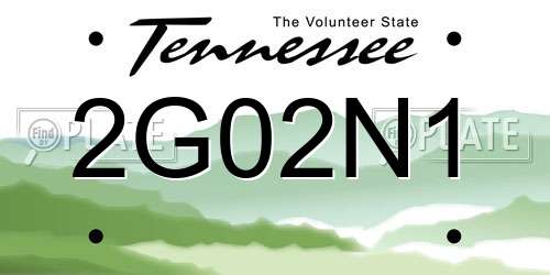 2G02N1 Tennessee License Plate