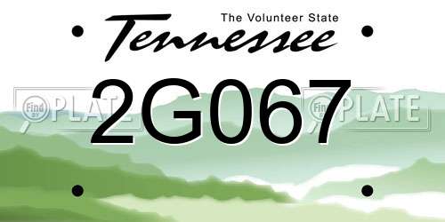 2G067 Tennessee License Plate