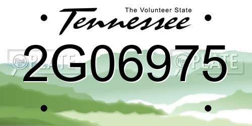 2G06975 Tennessee License Plate