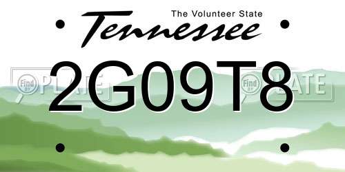 2G09T8 Tennessee License Plate