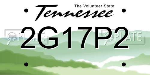 2G17P2 Tennessee License Plate