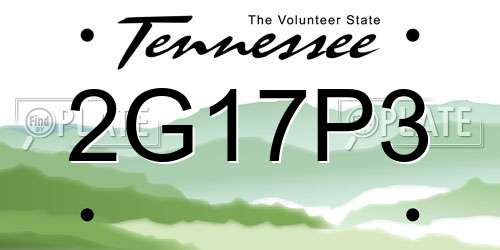 2G17P3 Tennessee License Plate
