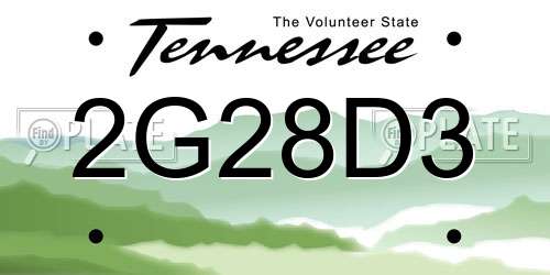 2G28D3 Tennessee License Plate