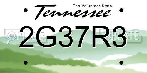 2G37R3 Tennessee License Plate