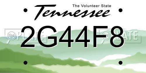 2G44F8 Tennessee License Plate