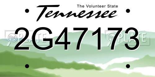 2G47173 Tennessee License Plate