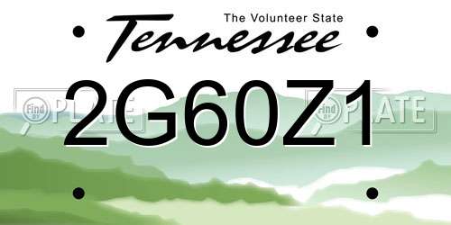 2G60Z1 Tennessee License Plate