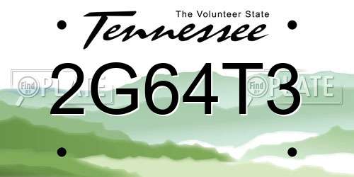 2G64T3 Tennessee License Plate