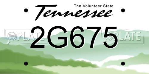 2G675 Tennessee License Plate