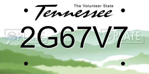 2G67V7 Tennessee License Plate