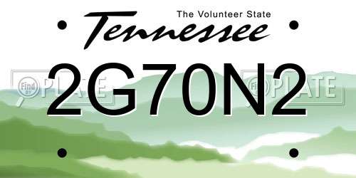 2G70N2 Tennessee License Plate