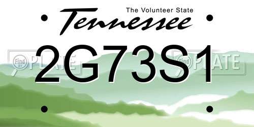 2G73S1 Tennessee License Plate
