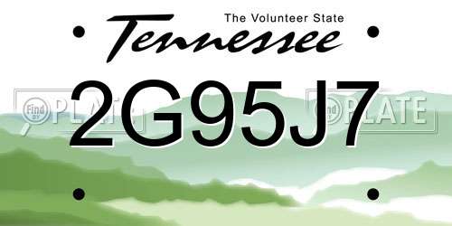 2G95J7 Tennessee License Plate