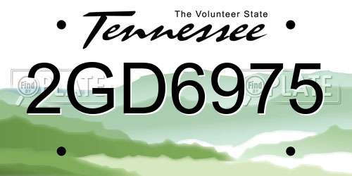 2GD6975 Tennessee License Plate