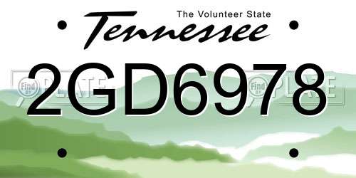 2GD6978 Tennessee License Plate
