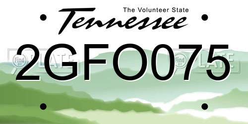 2GFO075 Tennessee License Plate