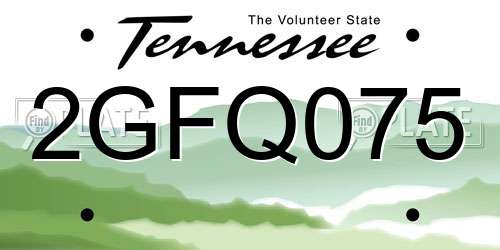 2GFQ075 Tennessee License Plate